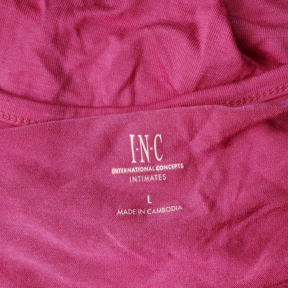 NWT INC International Concepts Intimates Pink Tee Size Large Divine Berry - Picture 3 of 12